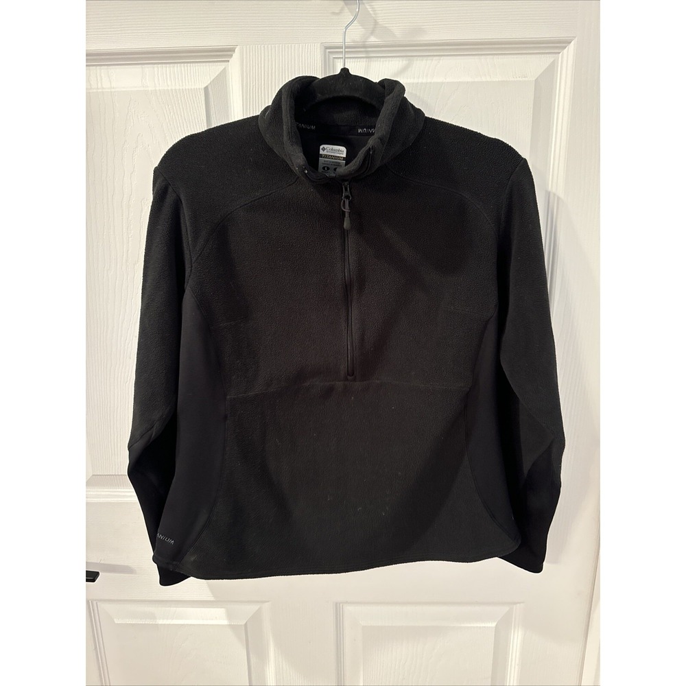 columbia titanium 1/4 Zip Fleece Jacket Women's Large Black‎
